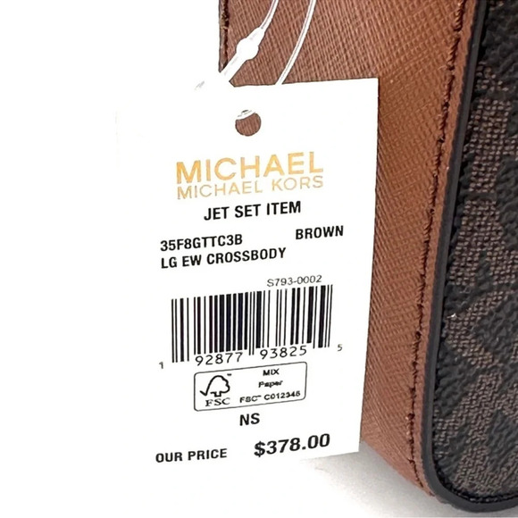 Michael Kors Large EW Crossbody Bag Brown/Gold - Picture 9 of 9